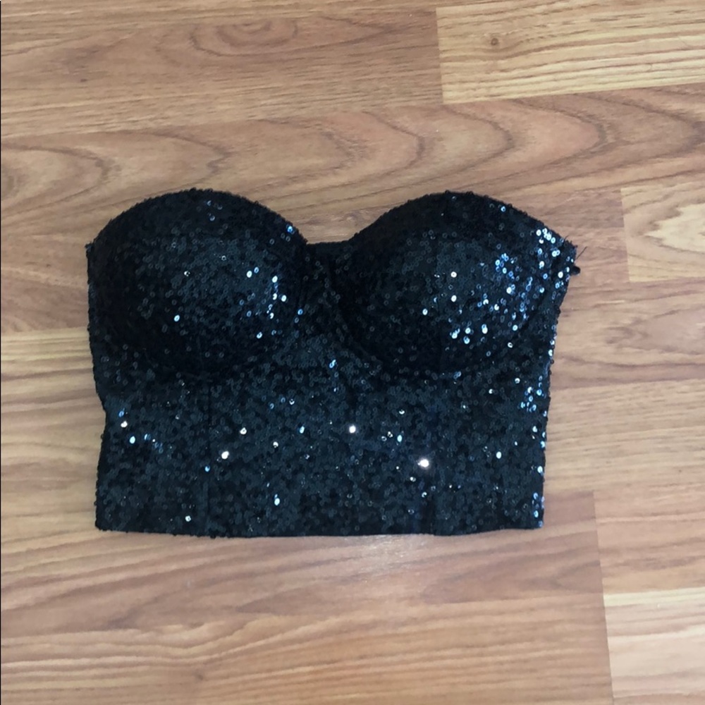 Sequined crop top